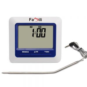 Famili MT004 Digital Kitchen Food Meat Cooking Electronic Thermometer Probe for BBQ, Oven, Grill, and Smoker