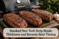 Smoked New York Strip Steak: Thickness and Reverse-Sear Timing