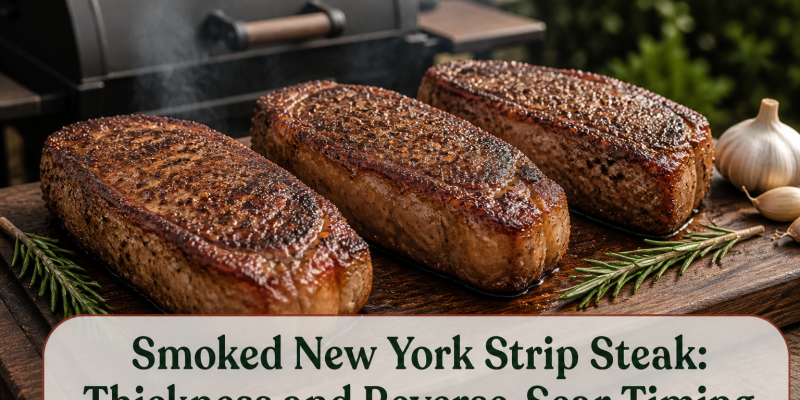 Smoked New York Strip Steak: Thickness and Reverse-Sear Timing