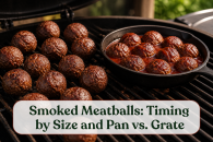 Smoked Meatballs: Timing by Size and Pan vs. Grate