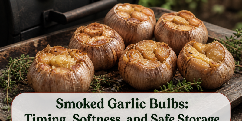 Smoked Garlic Bulbs: Timing, Softness, and Safe Storage